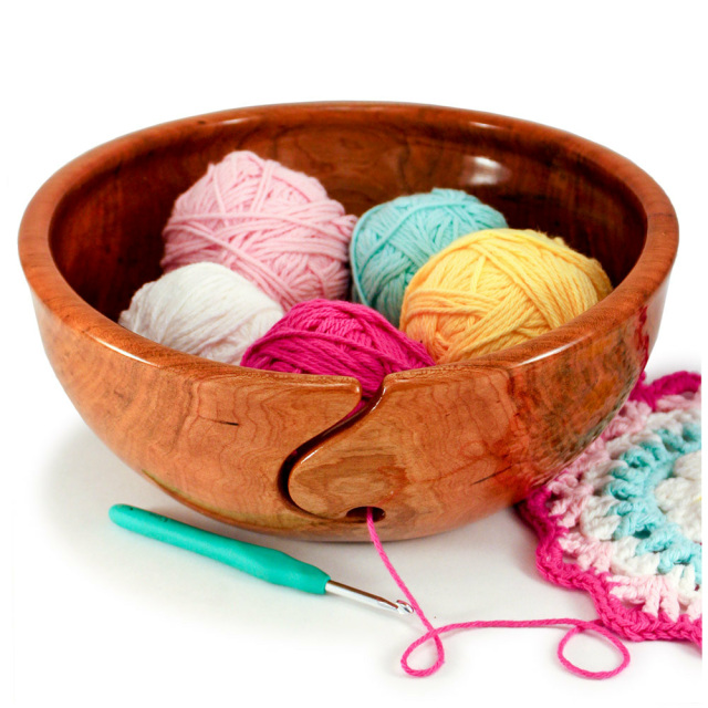 Handmade Yarn Bowl LARGE Wood Knitting Bowl for Crocheting Fuchsia Yarn  Storage Bowl Perfect Gift for Knitter Lover Handcrafted 