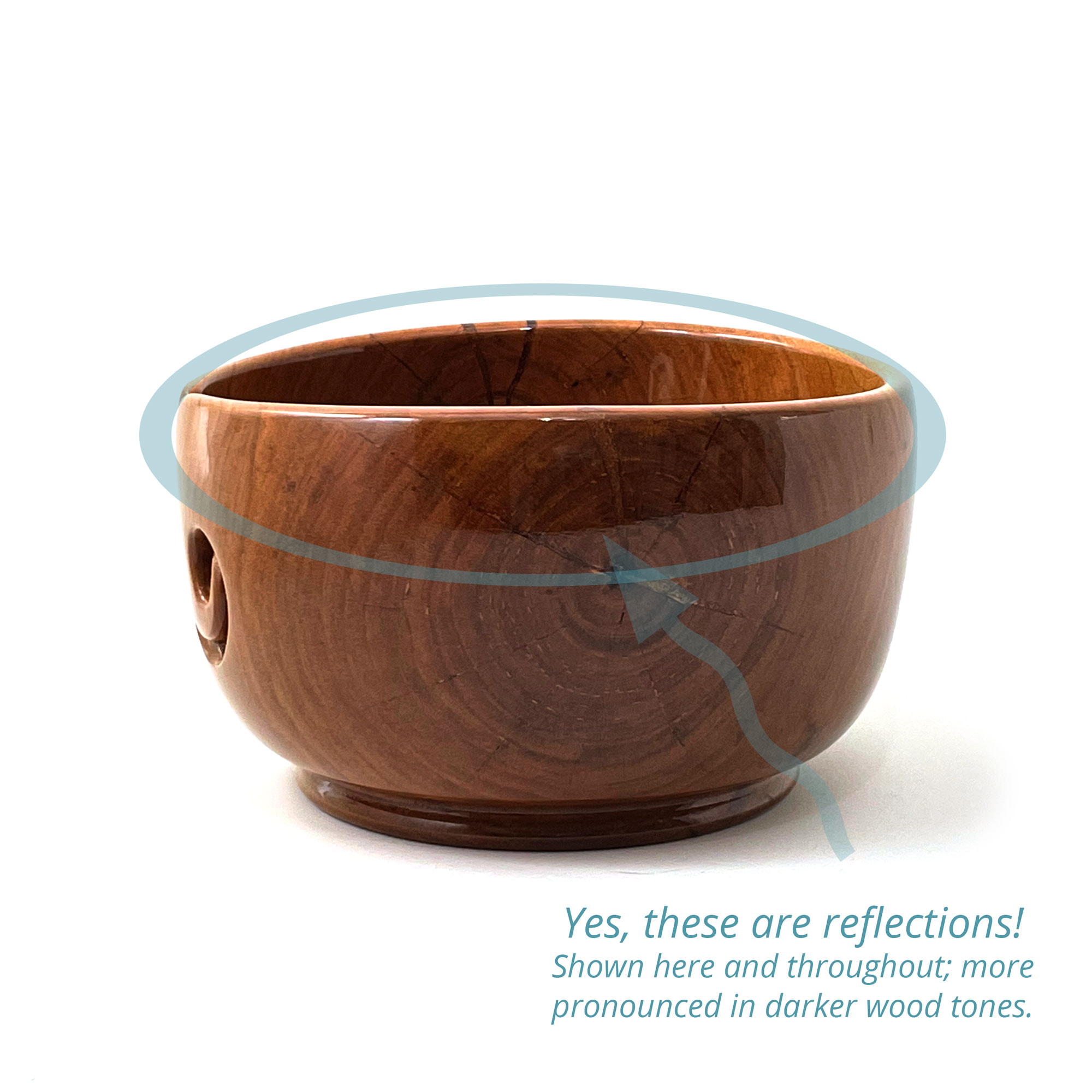 7x3 Handmade Wooden Yarn Bowl Mix Wood With Spiral Design Yarn